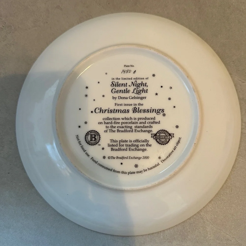 VTG The Bradford Exchange “Silent Night Gentle Night” Collectible Plate #1450A